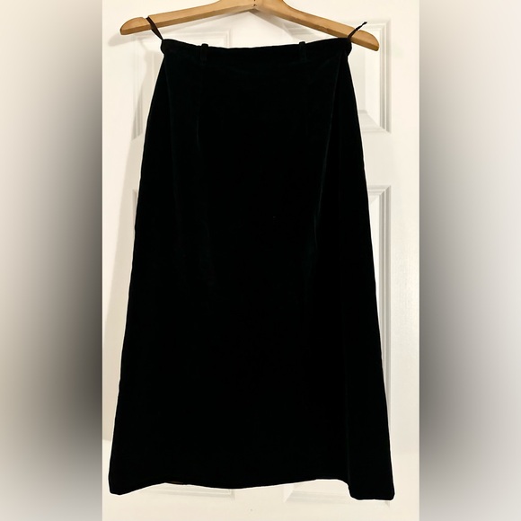 Valentino Midi Skirt - Vintage - Black Velvet - S / 2 - Picture 2 of 3
